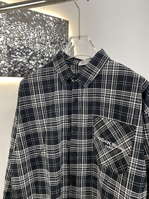 マルタンマルジェラ 新しいチェック柄の長袖シャツ