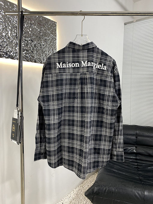 マルタンマルジェラ 新しいチェック柄の長袖シャツ