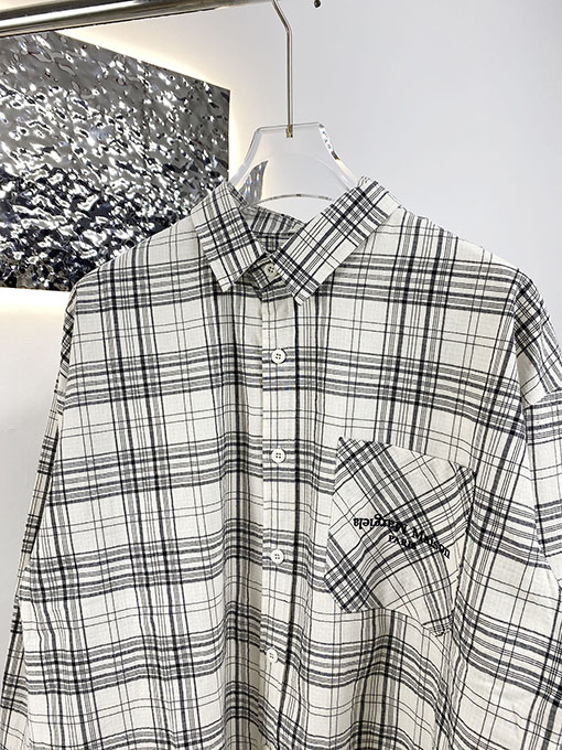 マルタンマルジェラ 新しいチェック柄の長袖シャツ