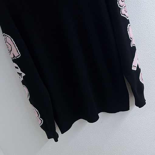 シャネル カラーブロック柄ジャカードクルーネックニットセーター