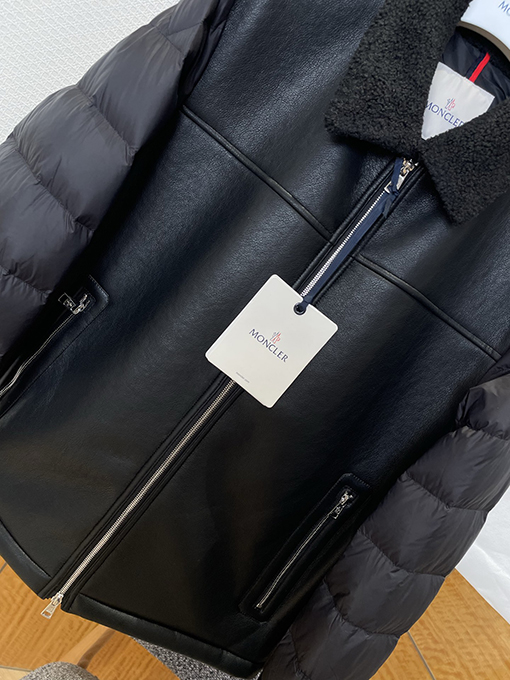 モンクレール パッチワークラムウールカラーダウンジャケット