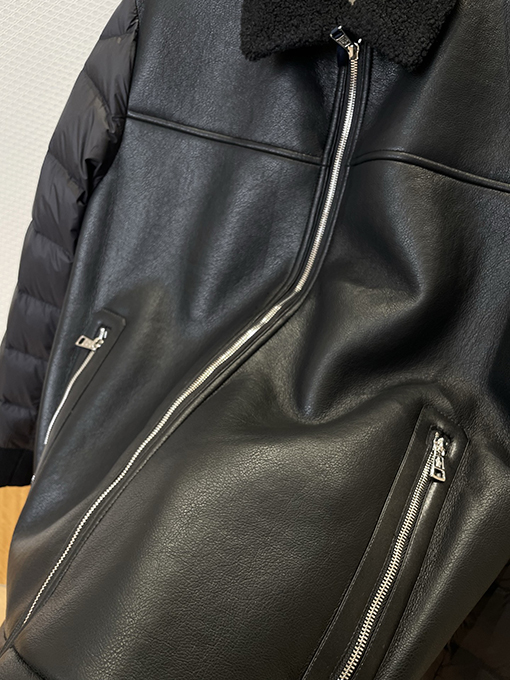 モンクレール パッチワークラムウールカラーダウンジャケット