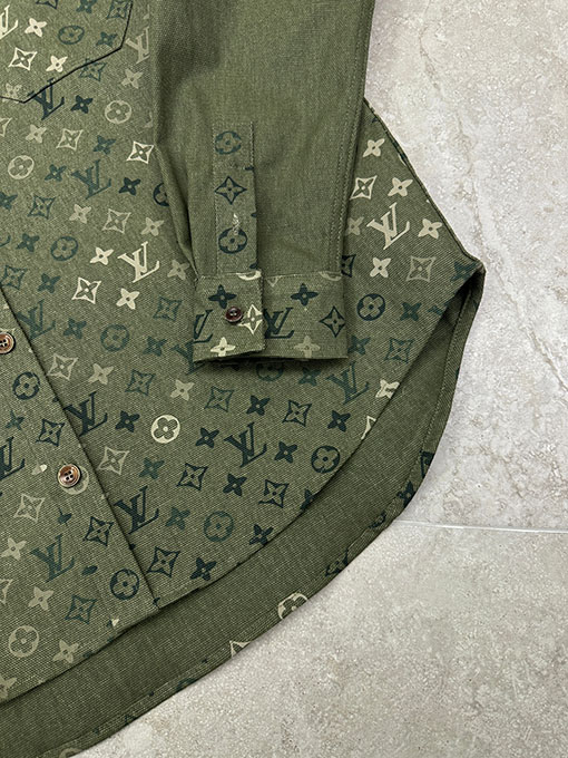 ルイヴィトンスーパーコピー モノグラムパッチワークワークウェアキャンバスシャツ