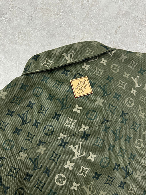 ルイヴィトンスーパーコピー モノグラムパッチワークワークウェアキャンバスシャツ