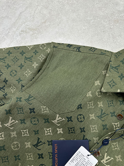 ルイヴィトンスーパーコピー モノグラムパッチワークワークウェアキャンバスシャツ