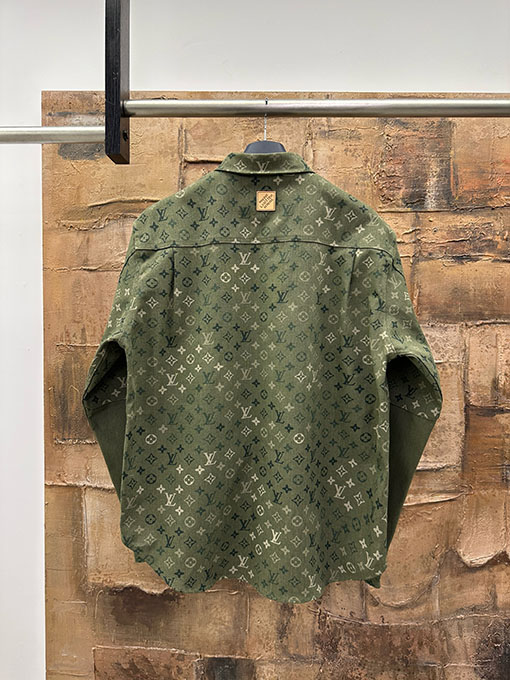 ルイヴィトンスーパーコピー モノグラムパッチワークワークウェアキャンバスシャツ