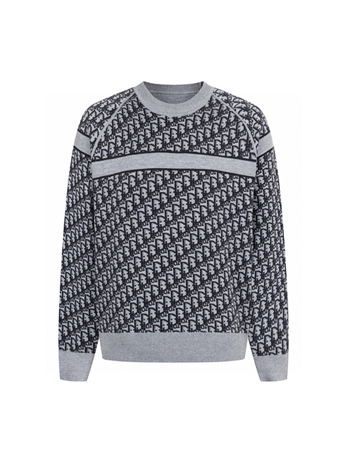 ディオールコピー モノグラム柄のリバーシブルカシミアクルーネックセーター