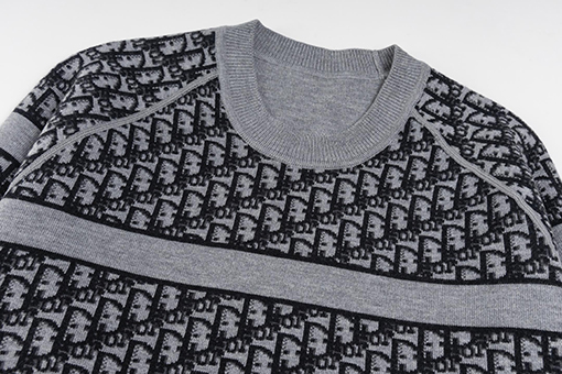 ディオールコピー モノグラム柄のリバーシブルカシミアクルーネックセーター
