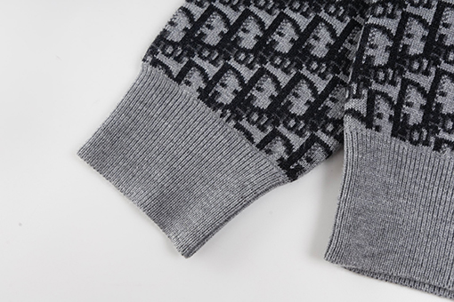 ディオールコピー モノグラム柄のリバーシブルカシミアクルーネックセーター