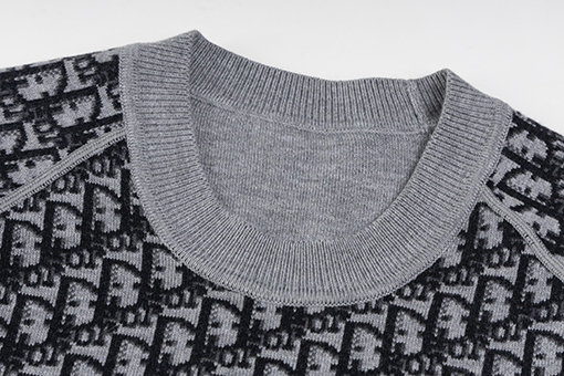 ディオールコピー モノグラム柄のリバーシブルカシミアクルーネックセーター