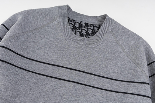 ディオールコピー モノグラム柄のリバーシブルカシミアクルーネックセーター