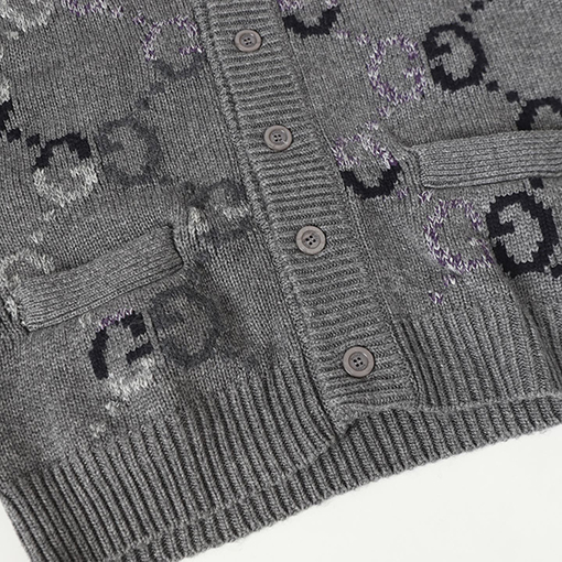 グッチ ダブルGグラデーションオールオーバープリントニットカーディガン