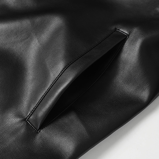 クロムハーツコピー クロス柄レザースナップボタンジャケット