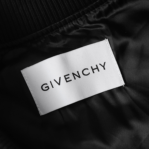 ジバンシイ GIVENCHY Paris サテンアップリケパッチワークレザーボンバージャケット