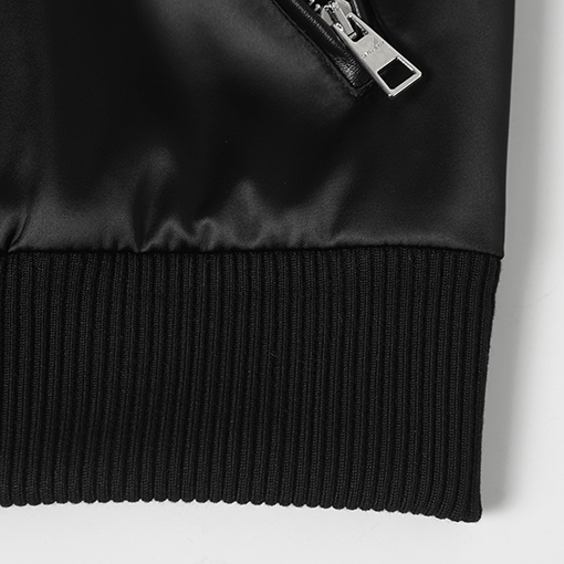 ジバンシイ GIVENCHY Paris サテンアップリケパッチワークレザーボンバージャケット