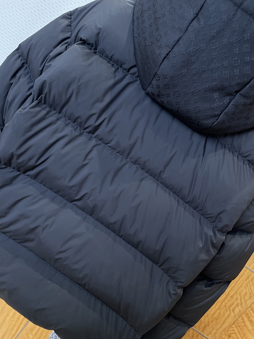 ルイヴィトン ジャカードフード付きキルティングダウンジャケット