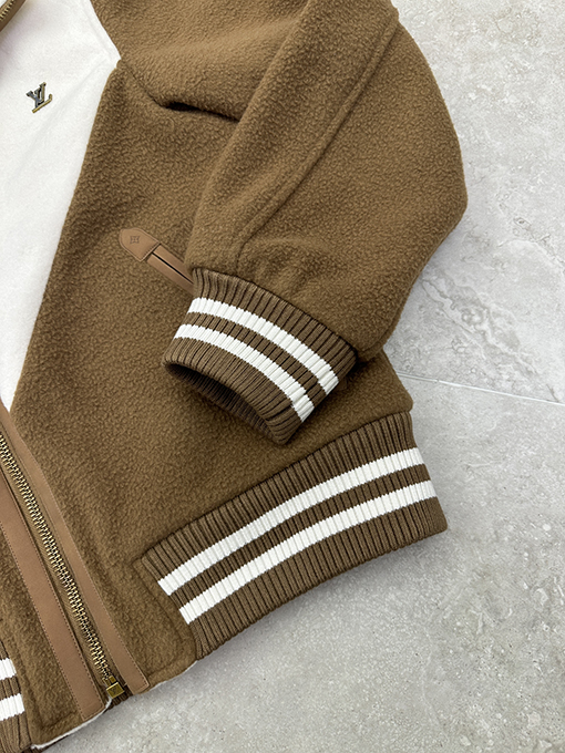 ルイヴィトンスーパーコピー カラーブロックのファートリムコットンコート