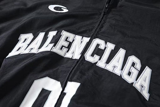バレンシアガ Balenc1aga ハーフリング01刺繍バスケットボールウィンドブレーカージャケット