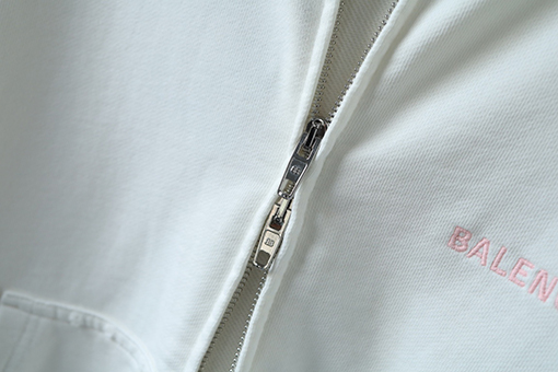 バレンシアガ Balenc1aga 英語の刺繍とダメージのジッパーがダメージのフード付きスウェットシャツ