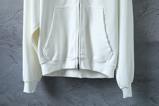 バレンシアガ Balenc1aga 英語の刺繍とダメージのジッパーがダメージのフード付きスウェットシャツ