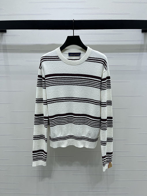 ルイヴィトン 公式サイト同期クルーネックストライプニットセーター