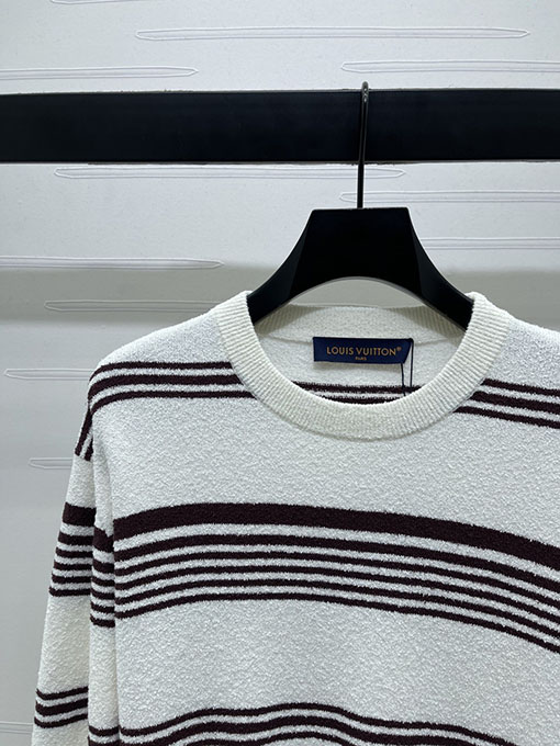 ルイヴィトン 公式サイト同期クルーネックストライプニットセーター