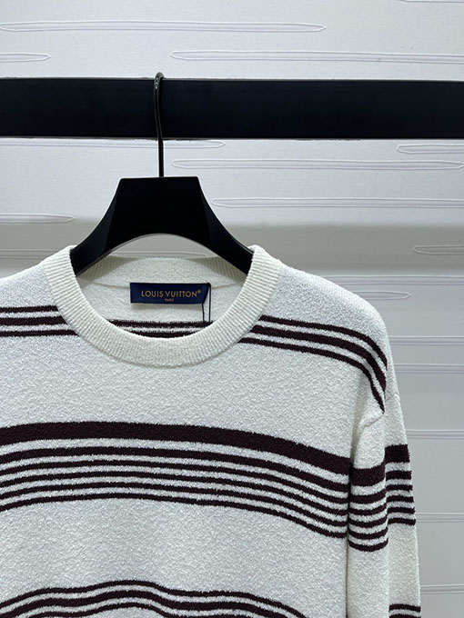 ルイヴィトン 公式サイト同期クルーネックストライプニットセーター