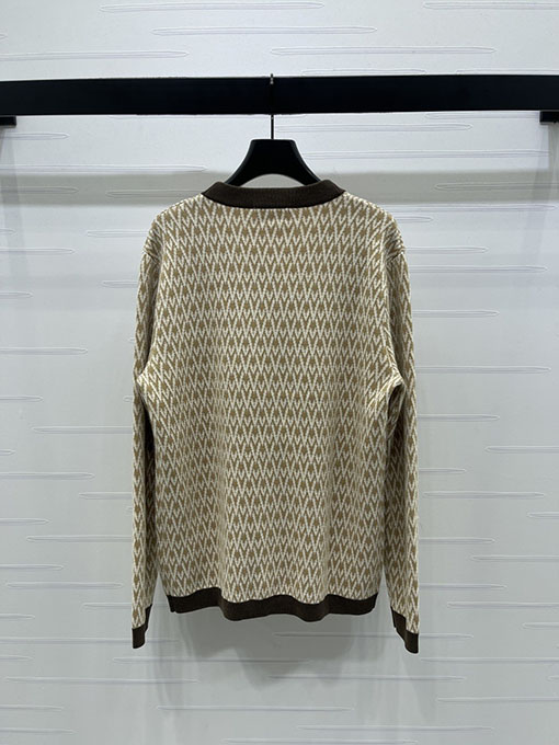 ルイヴィトンコピー Vネックジャカードニットカーディガン