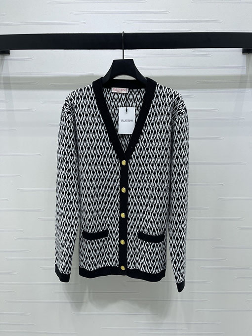 ルイヴィトンコピー Vネックジャカードニットカーディガン