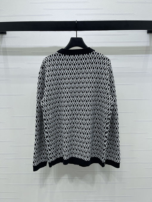 ルイヴィトンコピー Vネックジャカードニットカーディガン