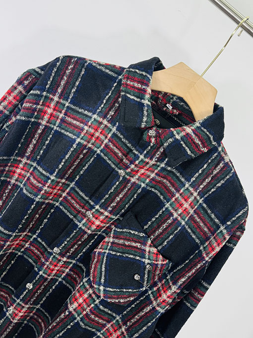 クロムハーツ チェック柄の長袖シャツ