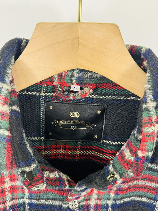 クロムハーツ チェック柄の長袖シャツ