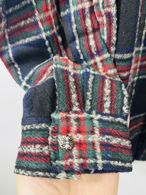 クロムハーツ チェック柄の長袖シャツ