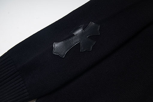 クロムハーツ 新しいクロスニットジャカードアップリケ刺繍ラウンドネックセーター