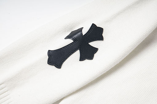 クロムハーツ 新しいクロスニットジャカードアップリケ刺繍ラウンドネックセーター