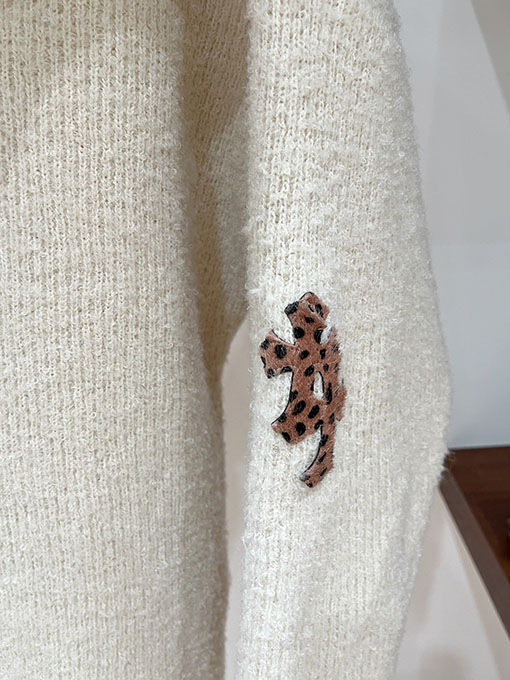 クロムハーツコピー クロスニットジャカードアップリケ刺繍ラウンドセーター