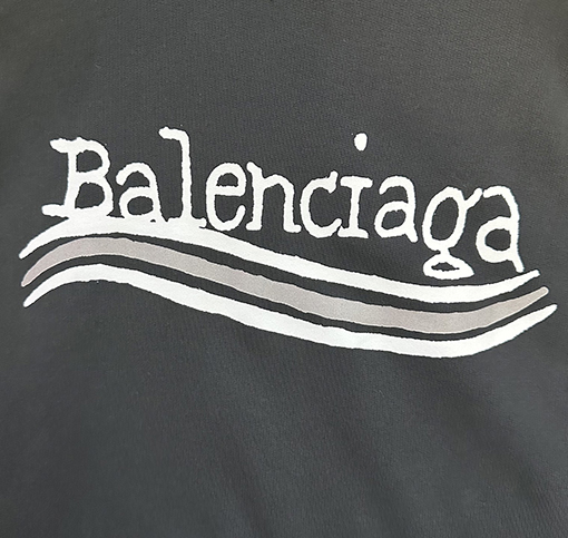 バレンシアガ スーパーコピー ホワイトロゴ刺繍オーダーサイズパーカー