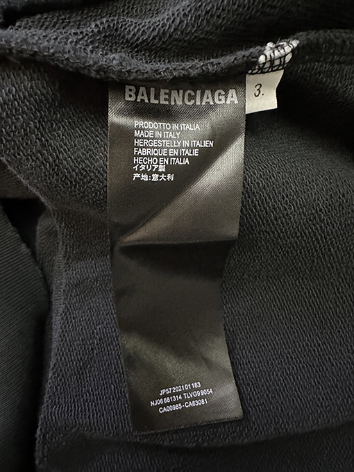 バレンシアガ スーパーコピー ホワイトロゴ刺繍オーダーサイズパーカー