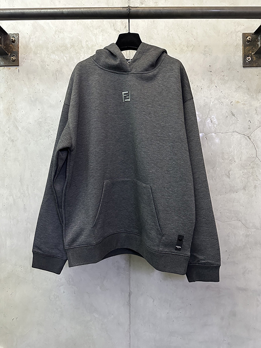 フェンディスーパーコピーミニFFロゴ グレー オーバーフィット パーカー
