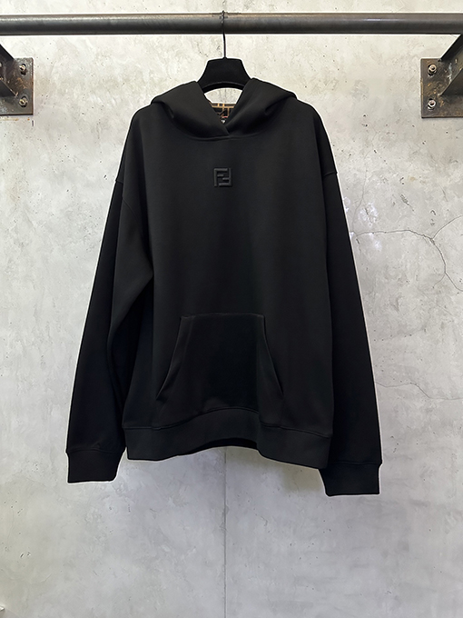 フェンディスーパーコピーミニFFロゴ グレー オーバーフィット パーカー