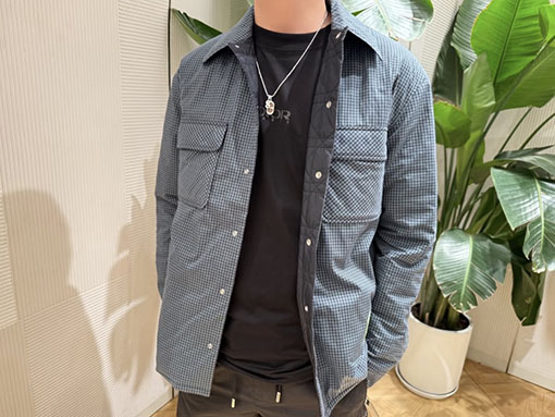 ディオール チェック柄コットンコート