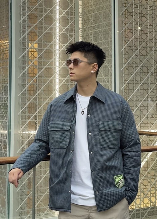 ディオール チェック柄コットンコート