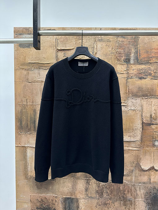 ディオール ケーブル編みのレタードセーター