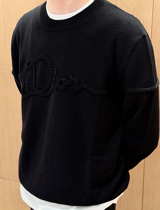 ディオール ケーブル編みのレタードセーター