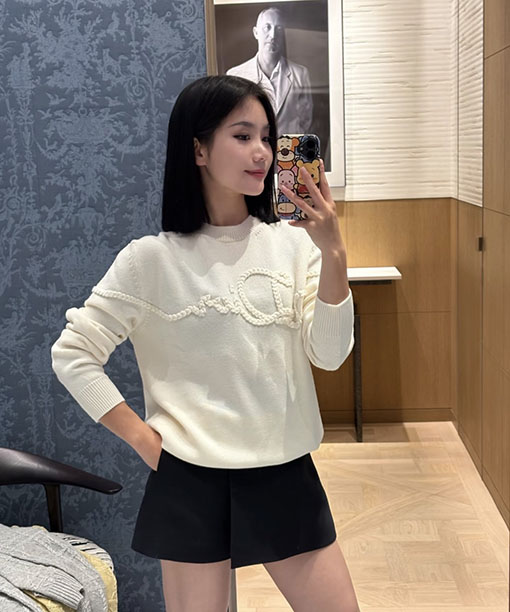 ディオール ケーブル編みのレタードセーター