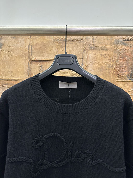 ディオール ケーブル編みのレタードセーター