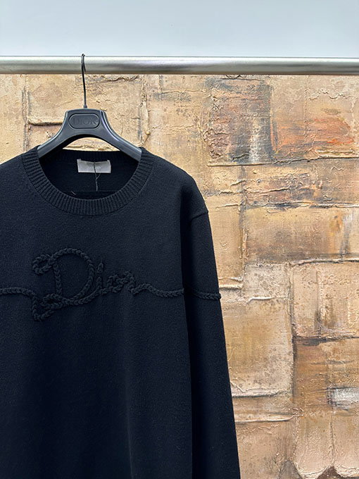 ディオール ケーブル編みのレタードセーター