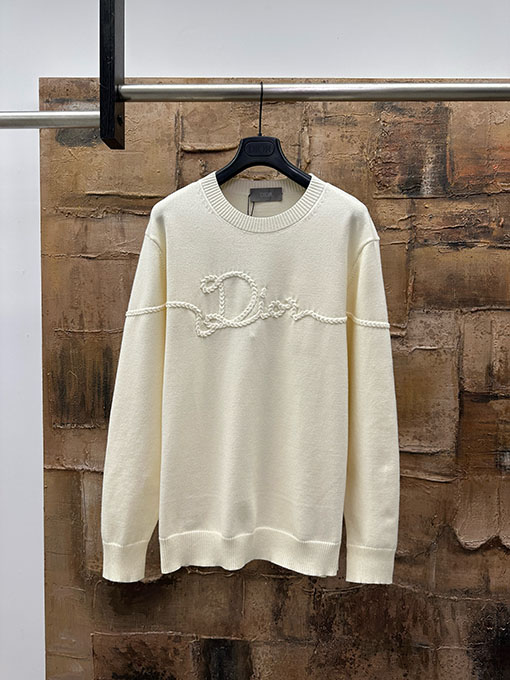 ディオール ケーブル編みのレタードセーター