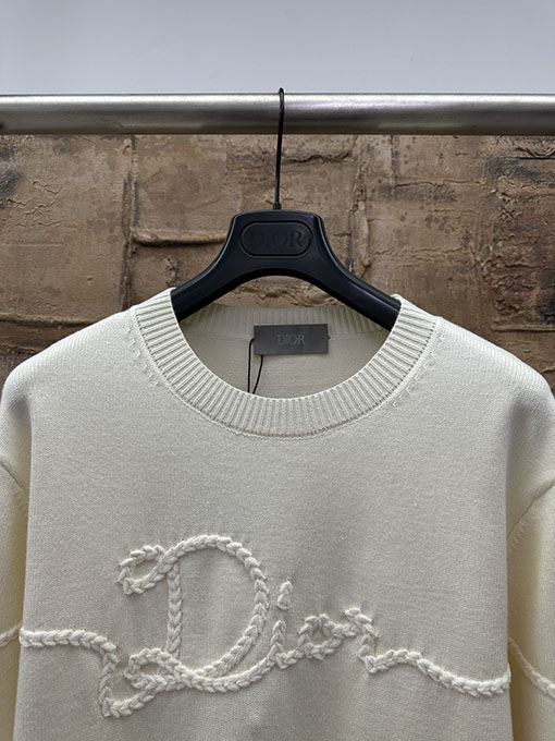 ディオール ケーブル編みのレタードセーター