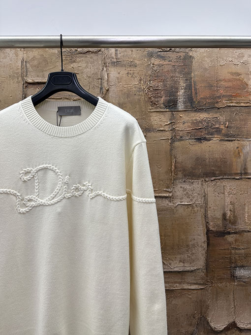 ディオール ケーブル編みのレタードセーター